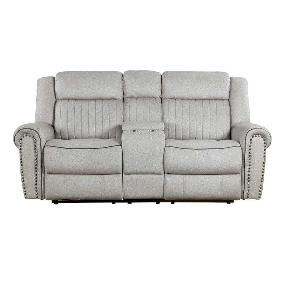 Homelegance  - Brennen Power Double Reclining Love Seat W/ Center Console in Mist - 9204MT-2PW  view 1