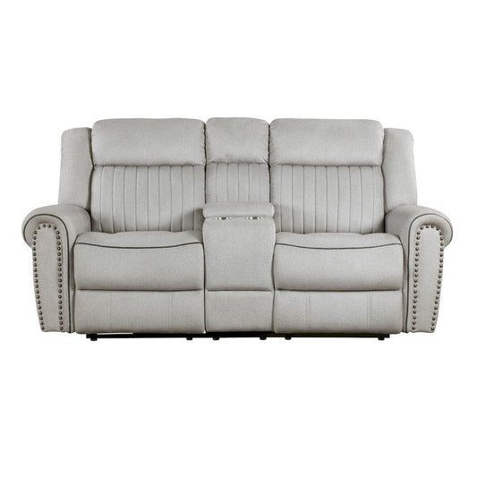 Homelegance  - Brennen Power Double Reclining Love Seat W/ Center Console in Mist - 9204MT-2PW  view 1
