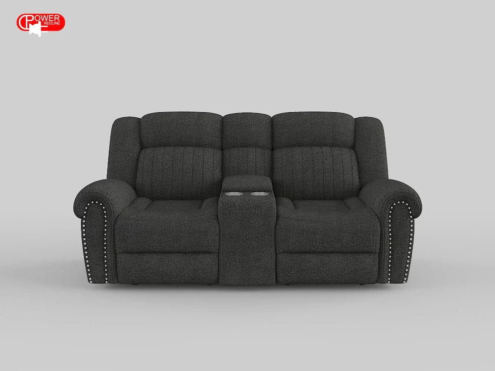 Homelegance  - Brennen Power Double Reclining Love Seat W/ Center Console in Mist - 9204MT-2PW  view 11