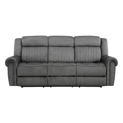 Homelegance  - Brennen Power Double Reclining Sofa in Charcoal - 9204CC-3PW  view 3