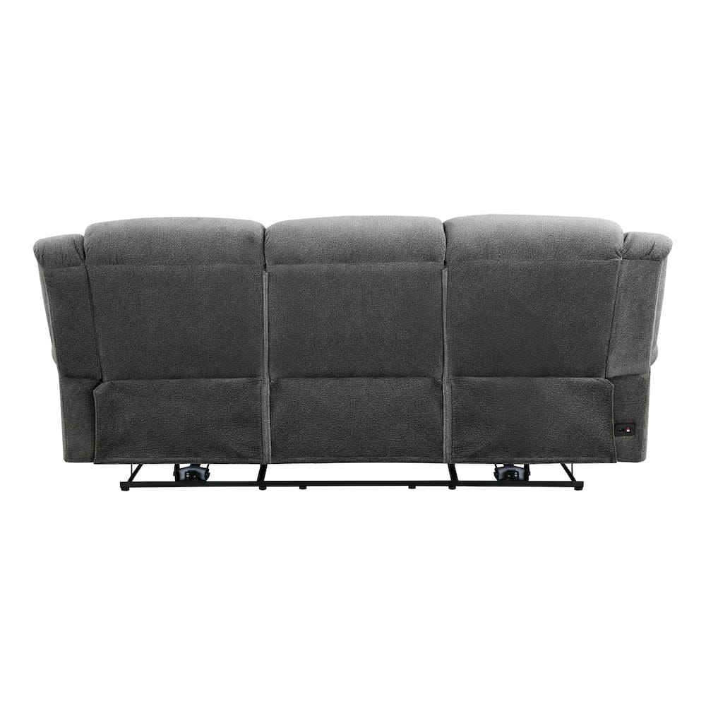 Homelegance  - Brennen Power Double Reclining Sofa in Charcoal - 9204CC-3PW  view 5