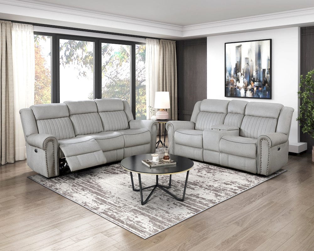 Homelegance  - Brennen Power Double Reclining Sofa in Mist - 9204MT-3PW  view 6