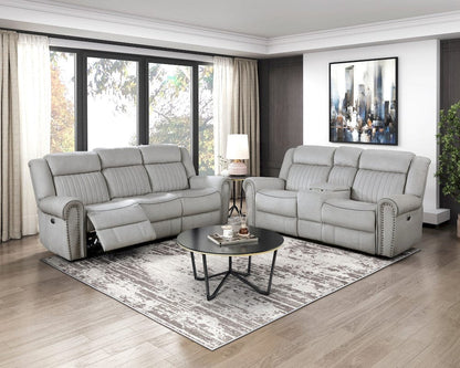 Homelegance  - Brennen Power Double Reclining Sofa in Mist - 9204MT-3PW  view 6