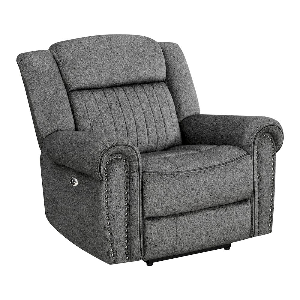 Homelegance  - Brennen Power Reclining Chair in Charcoal - 9204CC-1PW  view 4