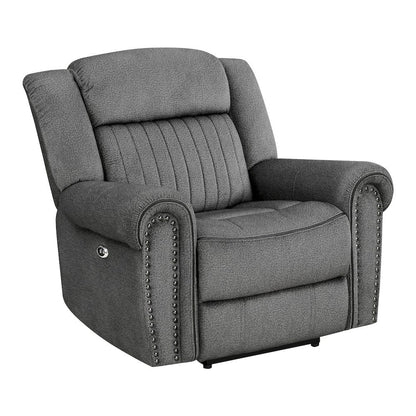 Homelegance  - Brennen Power Reclining Chair in Charcoal - 9204CC-1PW  view 4