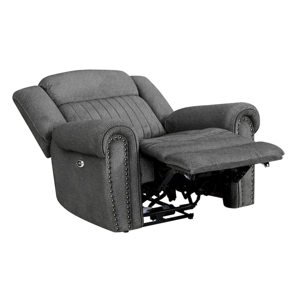 Homelegance  - Brennen Power Reclining Chair in Charcoal - 9204CC-1PW  view 7