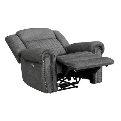 Homelegance  - Brennen Power Reclining Chair in Charcoal - 9204CC-1PW  view 7