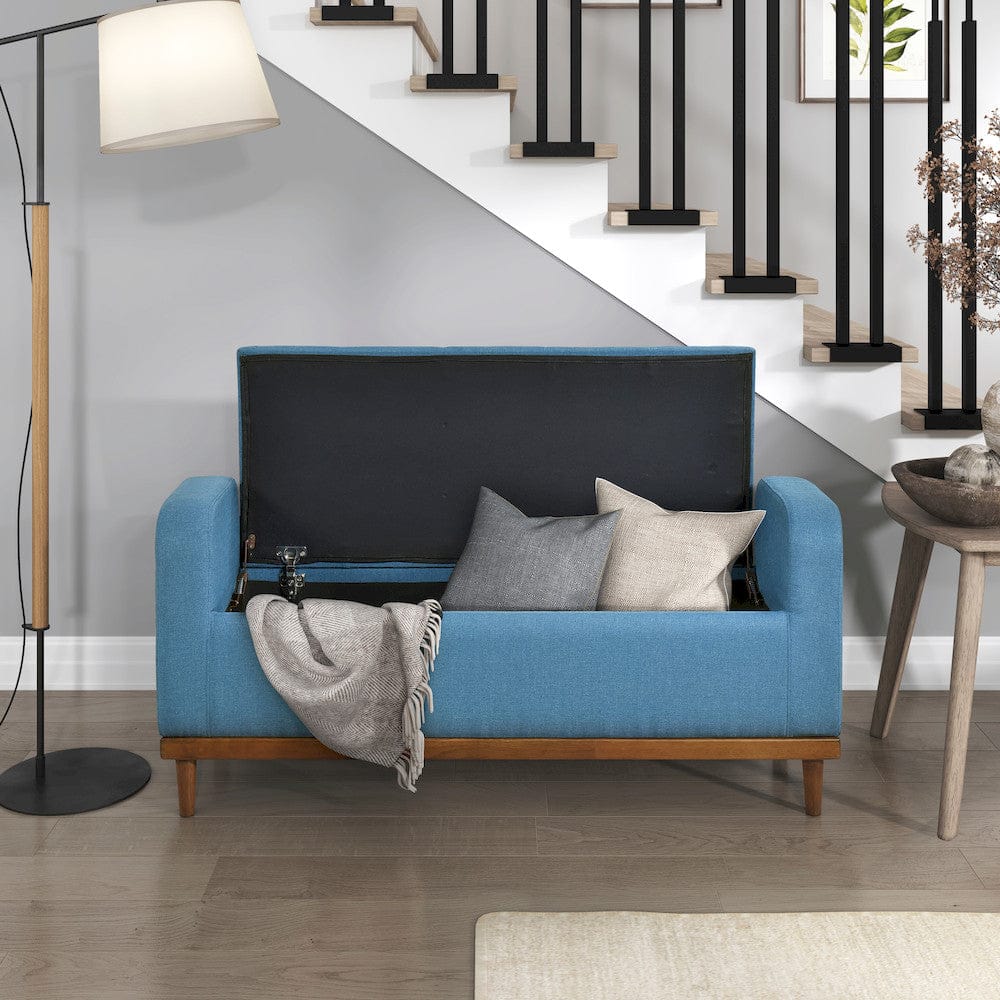 Homelegance  - Brigitte Lift Top Storage Bench in Blue - 4590BU  view 2