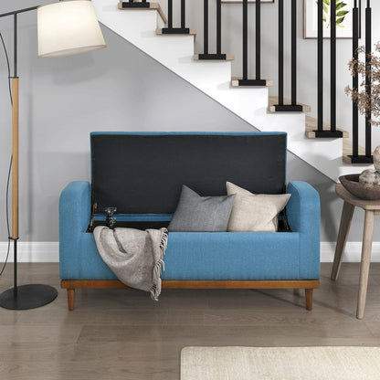 Homelegance  - Brigitte Lift Top Storage Bench in Blue - 4590BU  view 2