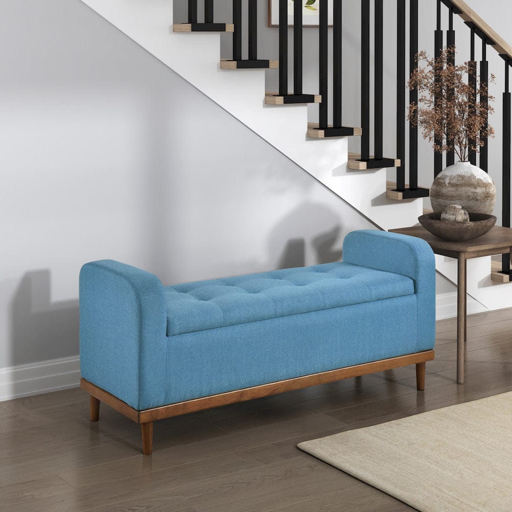 Homelegance  - Brigitte Lift Top Storage Bench in Blue - 4590BU  view 9