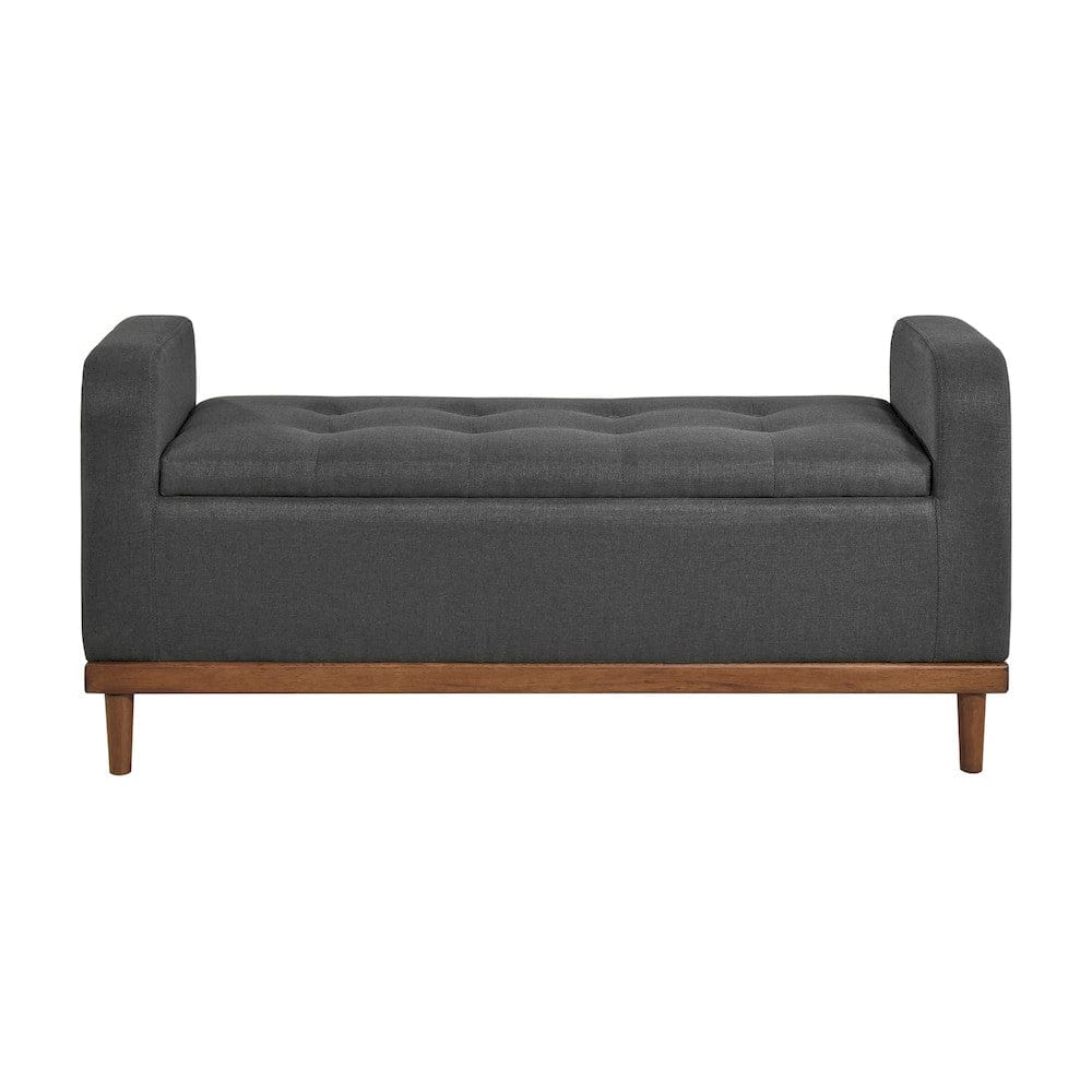 Homelegance  - Brigitte Lift Top Storage Bench in Dark gray - 4590DG  view 3