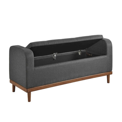 Homelegance  - Brigitte Lift Top Storage Bench in Dark gray - 4590DG  view 4