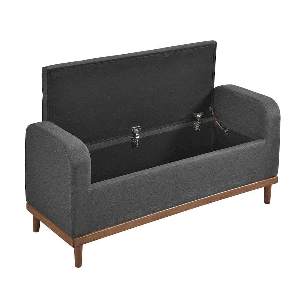 Homelegance  - Brigitte Lift Top Storage Bench in Dark gray - 4590DG  view 5