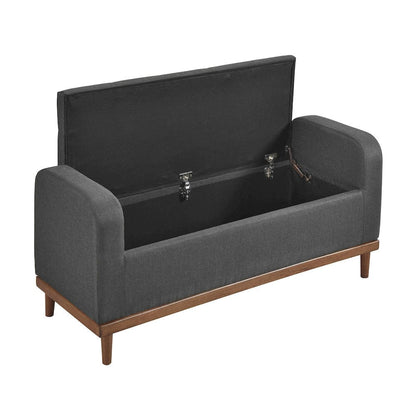Homelegance  - Brigitte Lift Top Storage Bench in Dark gray - 4590DG  view 5