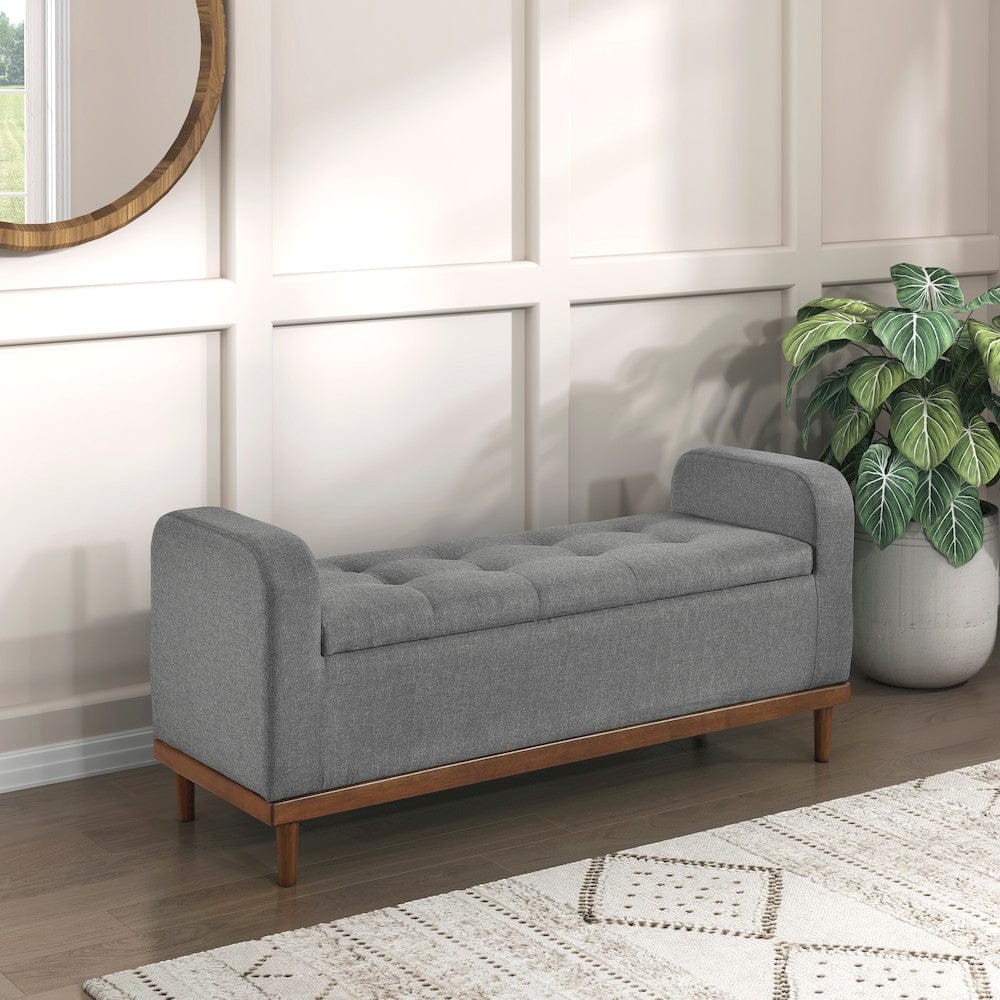 Homelegance  - Brigitte Lift Top Storage Bench in Gray - 4590GY  view 2