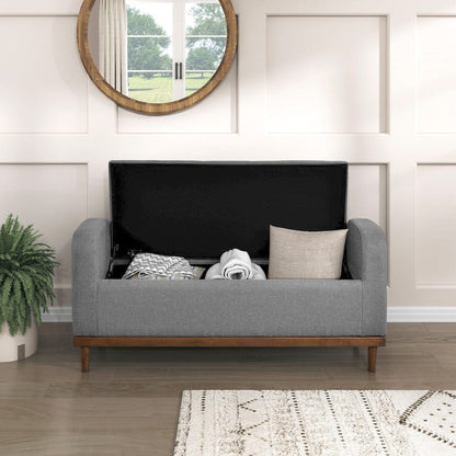 Homelegance  - Brigitte Lift Top Storage Bench in Gray - 4590GY  view 3