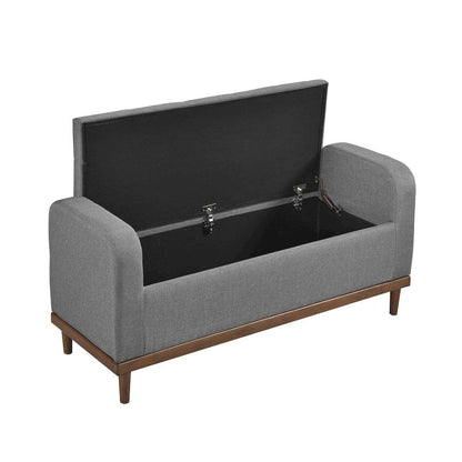 Homelegance  - Brigitte Lift Top Storage Bench in Gray - 4590GY  view 8