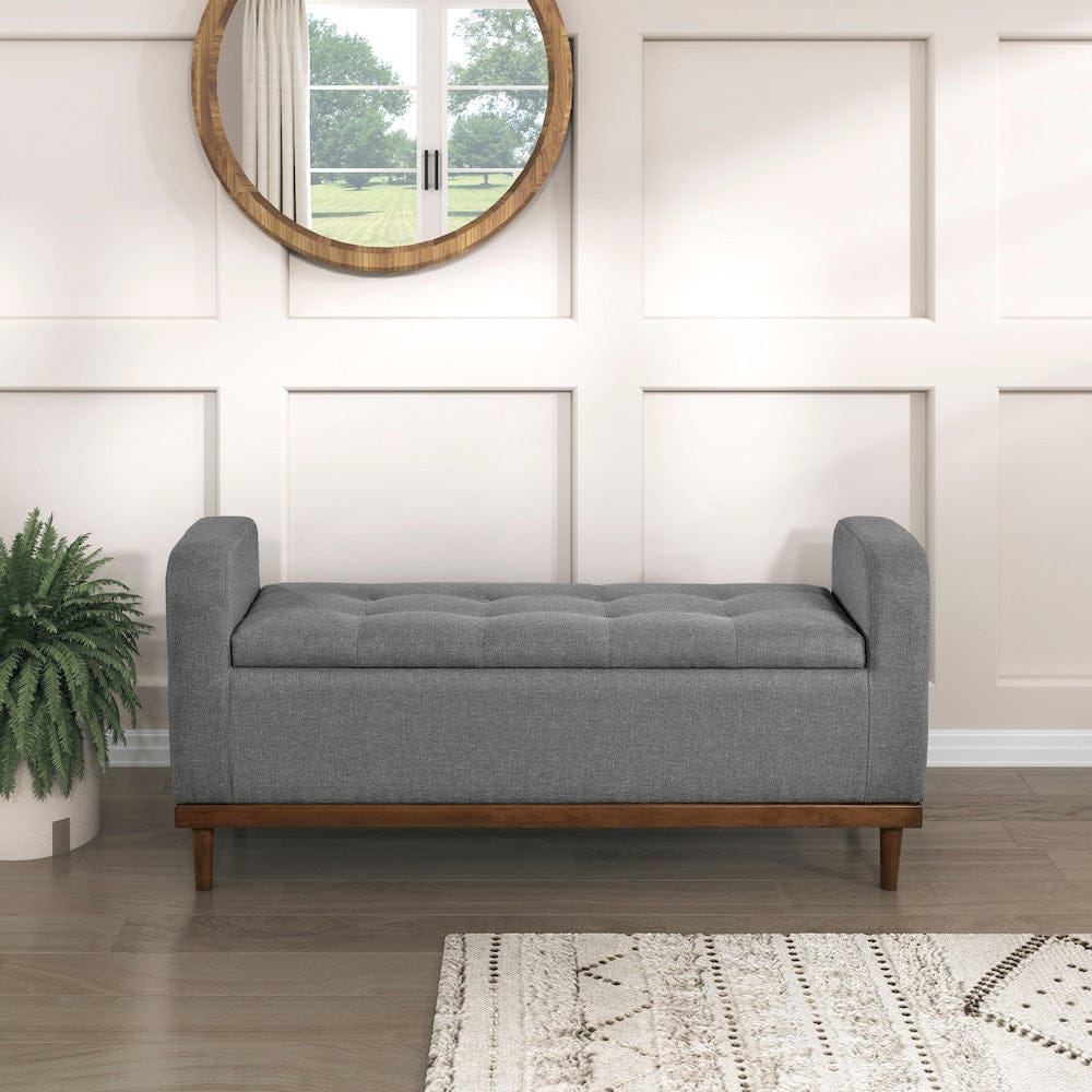 Homelegance  - Brigitte Lift Top Storage Bench in Gray - 4590GY  view 9