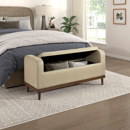 Homelegance  - Brigitte Lift Top Storage Bench in Light brown - 4590BR  view 2