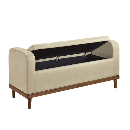 Homelegance  - Brigitte Lift Top Storage Bench in Light brown - 4590BR  view 4