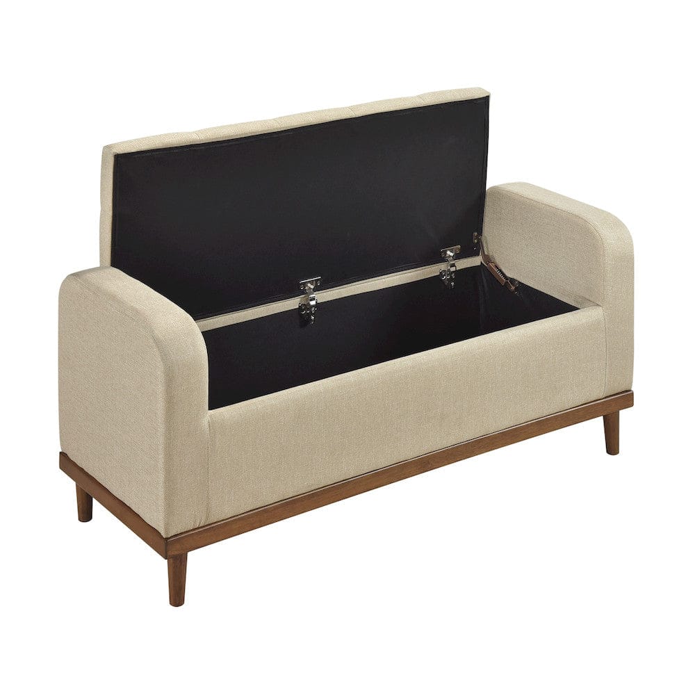 Homelegance  - Brigitte Lift Top Storage Bench in Light brown - 4590BR  view 5
