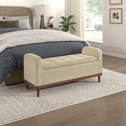 Homelegance  - Brigitte Lift Top Storage Bench in Light brown - 4590BR  view 6