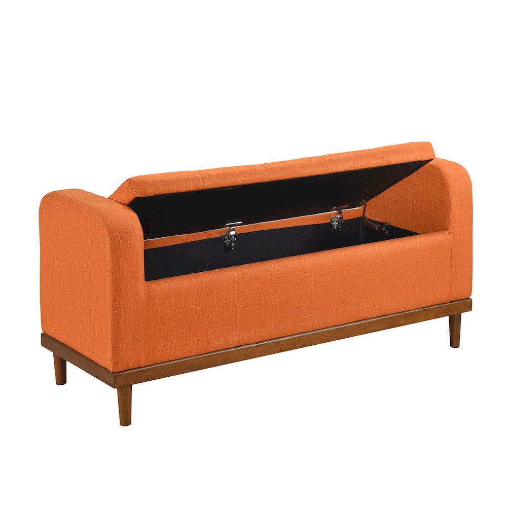 Homelegance  - Brigitte Lift Top Storage Bench in Orange - 4590RN  view 3