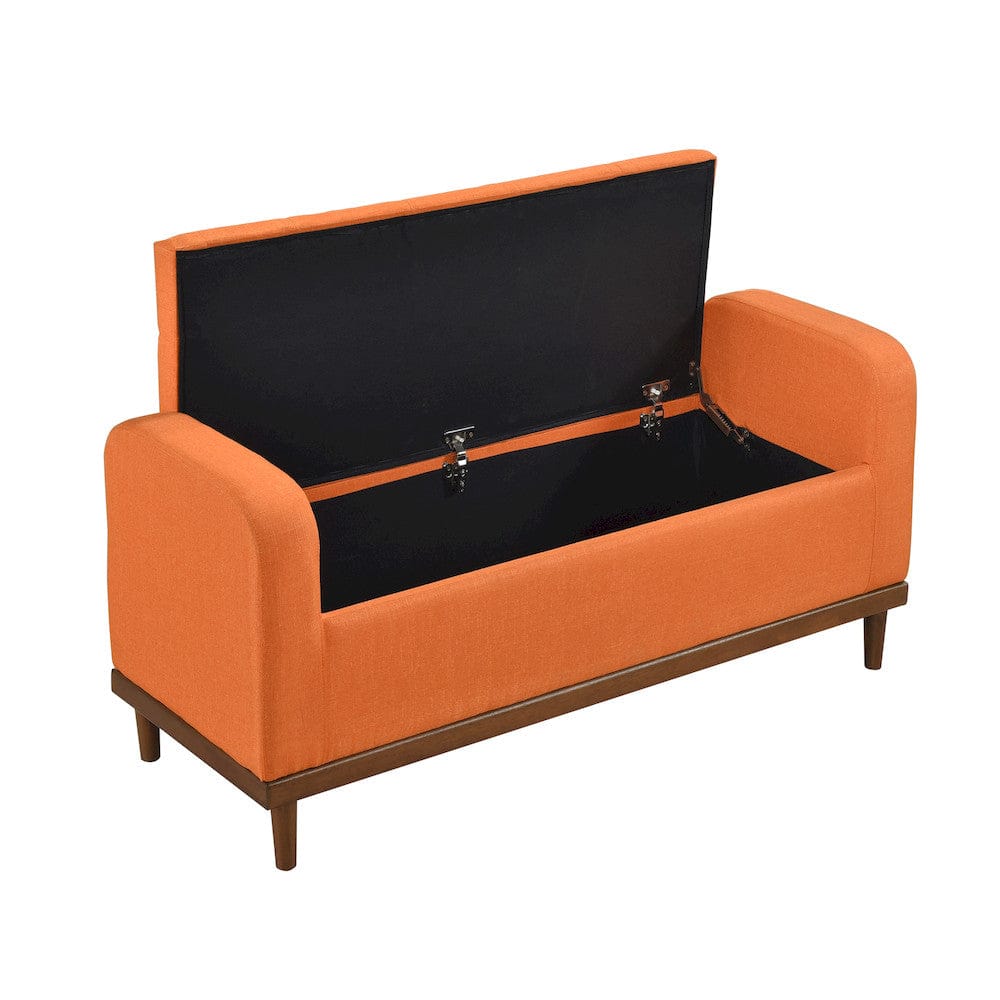 Homelegance  - Brigitte Lift Top Storage Bench in Orange - 4590RN  view 4