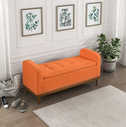 Homelegance  - Brigitte Lift Top Storage Bench in Orange - 4590RN  view 5