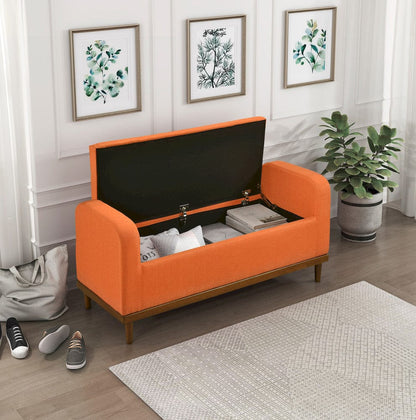 Homelegance  - Brigitte Lift Top Storage Bench in Orange - 4590RN  view 6