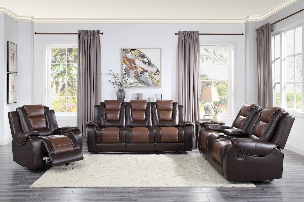 Homelegance  - Briscoe Double Glider Reclining Love Seat W/ Center Console in 2-tone - 9470BR-2  view 8