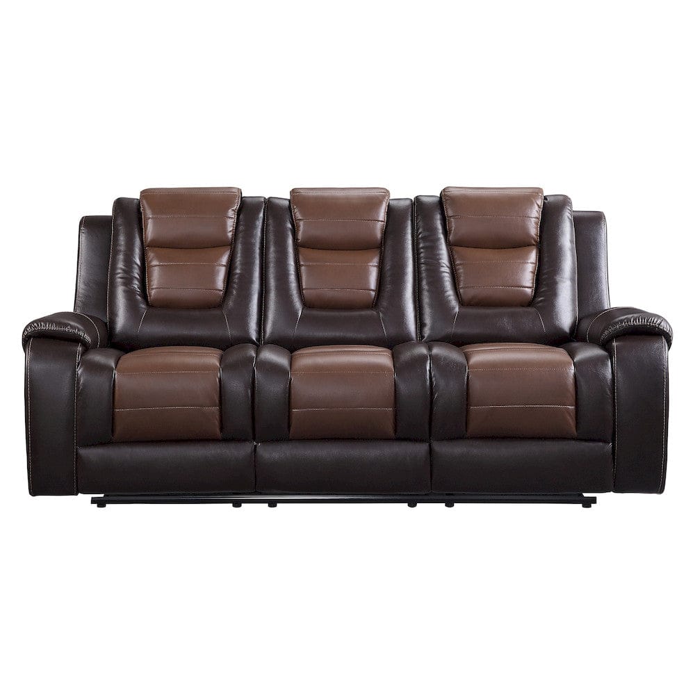 Homelegance  - Briscoe Double Reclining Sofa W/ Center Drop-Down Cup Holders in 2-tone - 9470BR-3  view 1