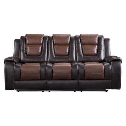 Homelegance  - Briscoe Double Reclining Sofa W/ Center Drop-Down Cup Holders in 2-tone - 9470BR-3  view 1