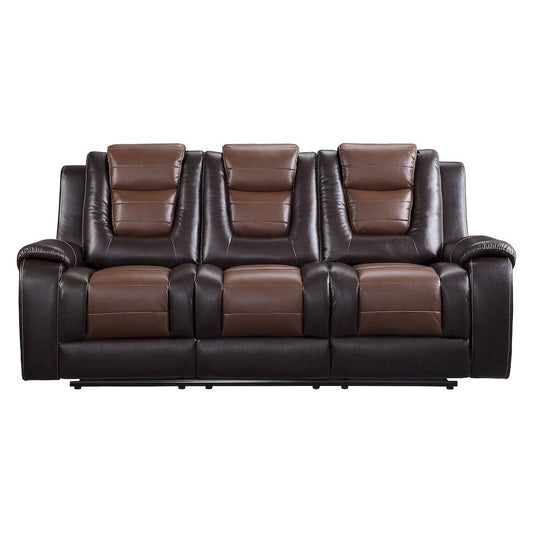 Homelegance  - Briscoe Double Reclining Sofa W/ Center Drop-Down Cup Holders in 2-tone - 9470BR-3  view 1