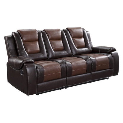 Homelegance  - Briscoe Double Reclining Sofa W/ Center Drop-Down Cup Holders in 2-tone - 9470BR-3  view 2