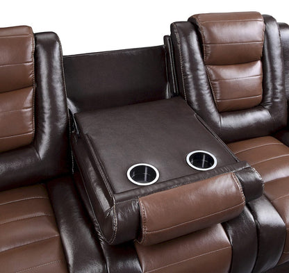 Homelegance  - Briscoe Double Reclining Sofa W/ Center Drop-Down Cup Holders in 2-tone - 9470BR-3  view 3