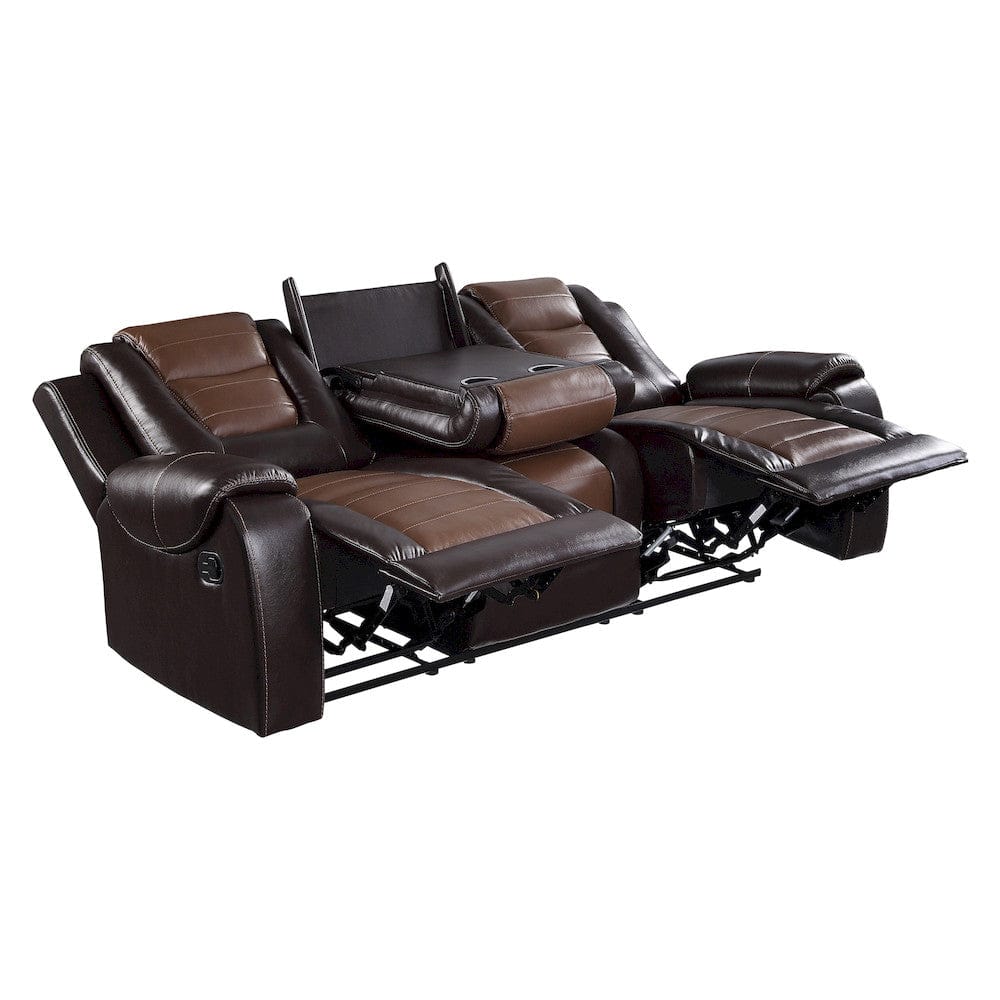 Homelegance  - Briscoe Double Reclining Sofa W/ Center Drop-Down Cup Holders in 2-tone - 9470BR-3  view 8