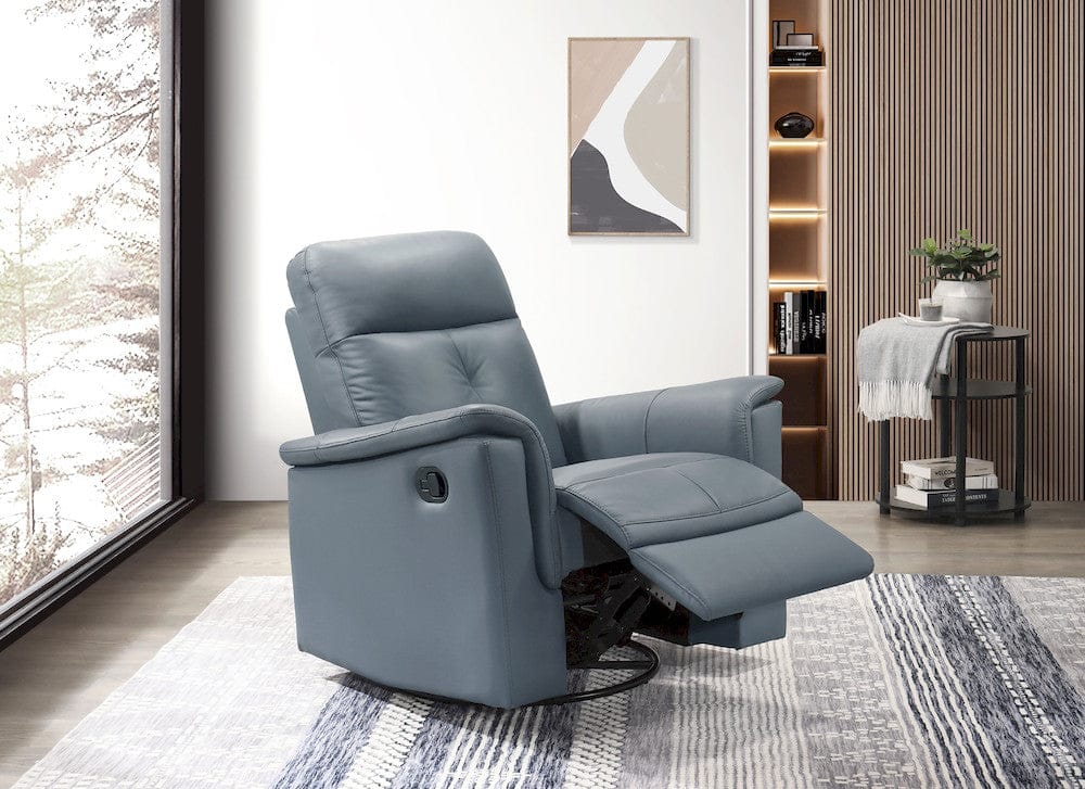 Homelegance  - Bristow Swivel Glider Reclining Chair in Blue gray - 9620BGY-1  view 4