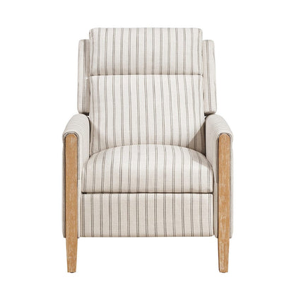Homelegance  - Burton Push Back Reclining Chair in White-Gray strip pattern - 9506-F1S  view 1