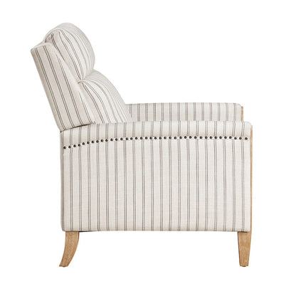 Homelegance  - Burton Push Back Reclining Chair in White-Gray strip pattern - 9506-F1S  view 3