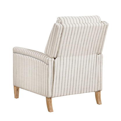 Homelegance  - Burton Push Back Reclining Chair in White-Gray strip pattern - 9506-F1S  view 4