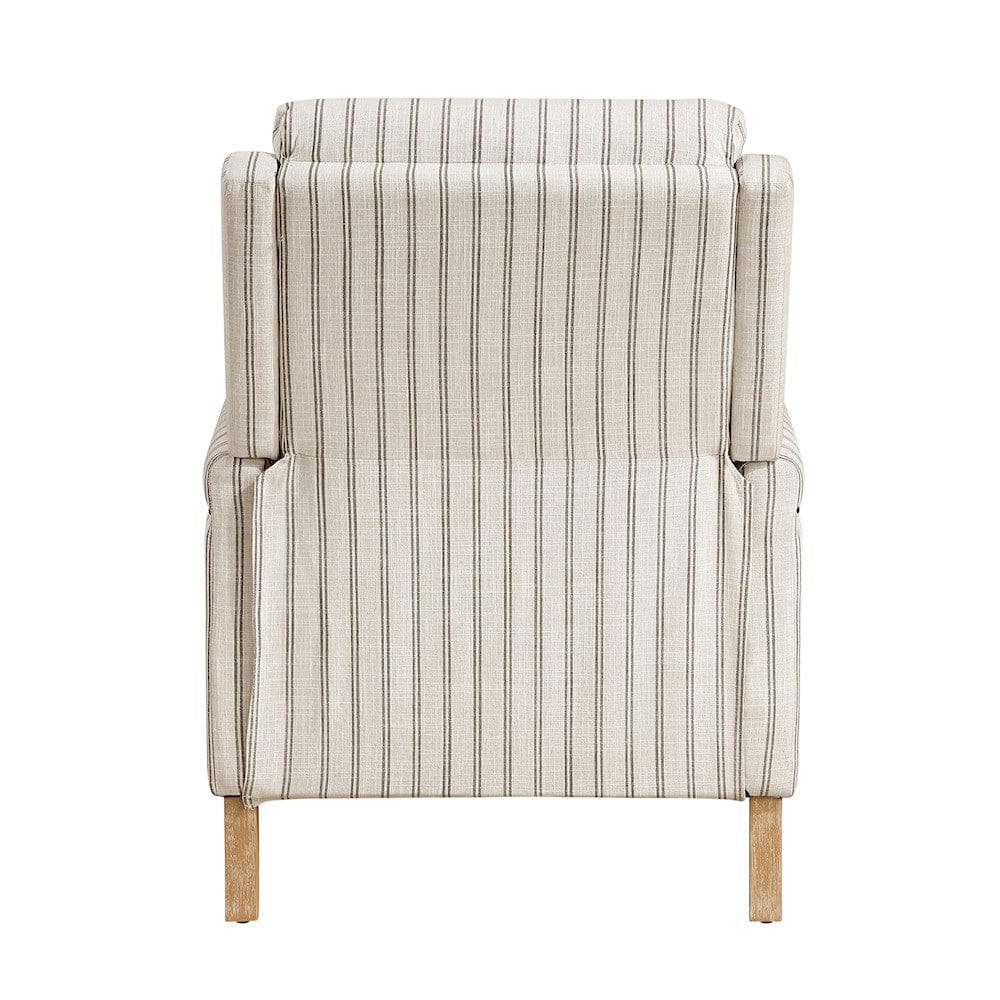 Homelegance  - Burton Push Back Reclining Chair in White-Gray strip pattern - 9506-F1S  view 7
