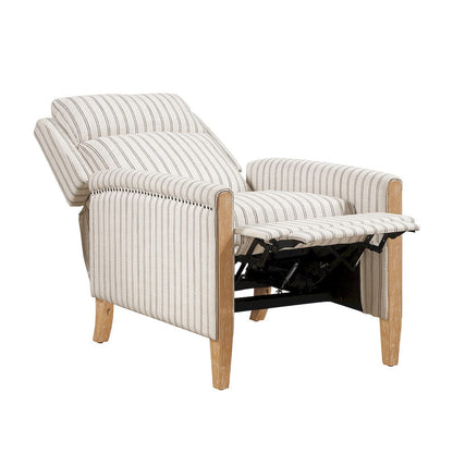 Homelegance  - Burton Push Back Reclining Chair in White-Gray strip pattern - 9506-F1S  view 8