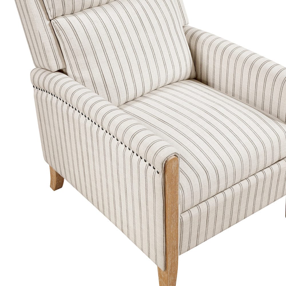 Homelegance  - Burton Push Back Reclining Chair in White-Gray strip pattern - 9506-F1S  view 11