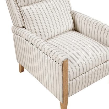 Homelegance  - Burton Push Back Reclining Chair in White-Gray strip pattern - 9506-F1S  view 11