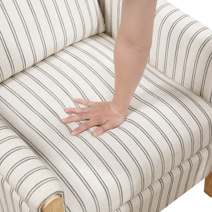 Homelegance  - Burton Push Back Reclining Chair in White-Gray strip pattern - 9506-F1S  view 12