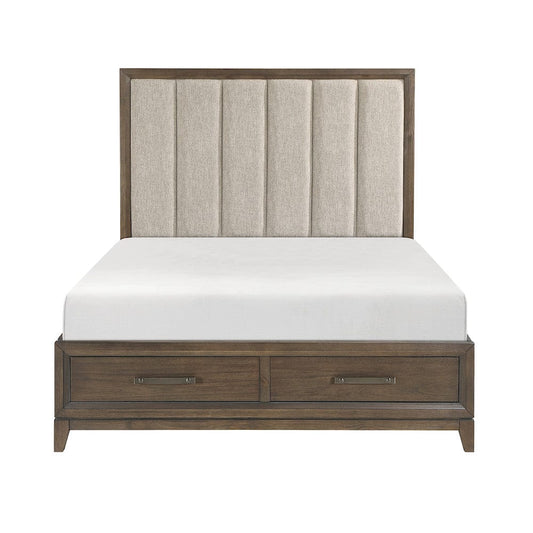 Homelegance  - Cambridge California King Platform Bed W/ Footboard Storage in Flaxen - 1422KN-1CKx  view 1