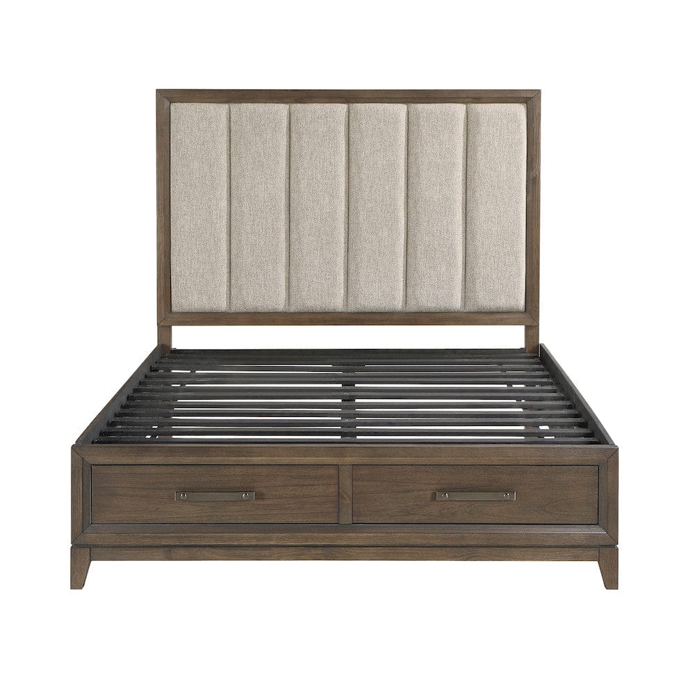 Homelegance  - Cambridge California King Platform Bed W/ Footboard Storage in Flaxen - 1422KN-1CKx  view 2