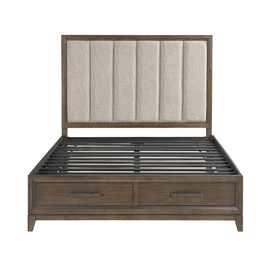 Homelegance  - Cambridge California King Platform Bed W/ Footboard Storage in Flaxen - 1422KN-1CKx  view 2