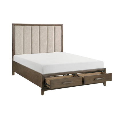 Homelegance  - Cambridge California King Platform Bed W/ Footboard Storage in Flaxen - 1422KN-1CKx  view 5